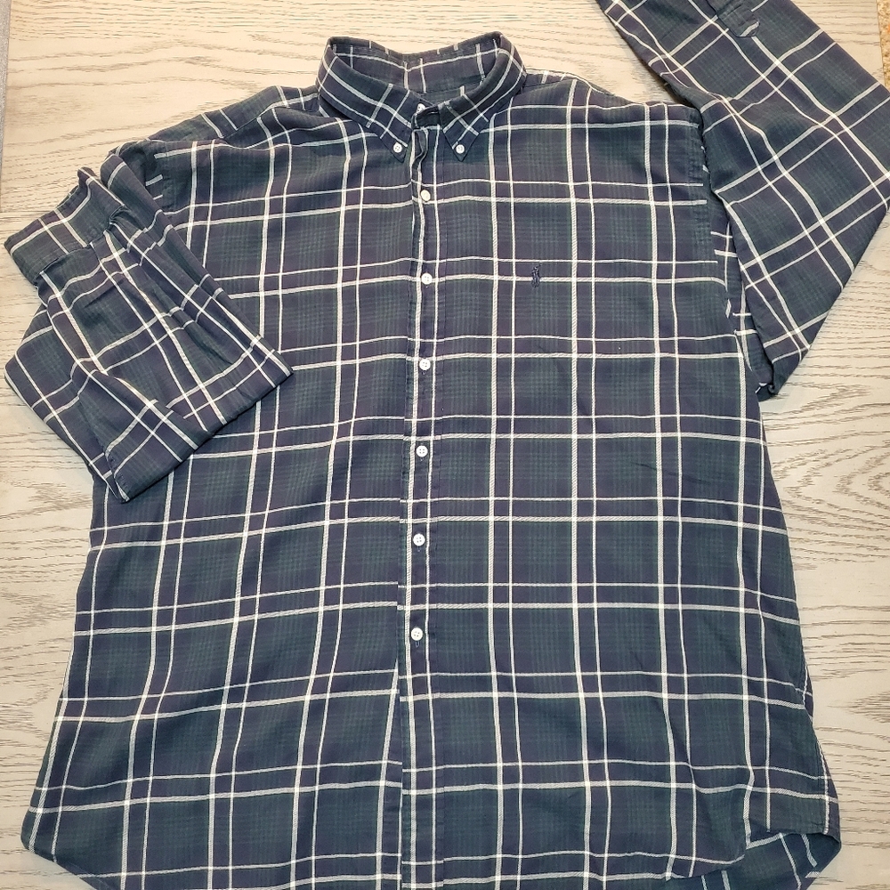 Ralph Lauren Blaire Cotton Button Up Men's 2X